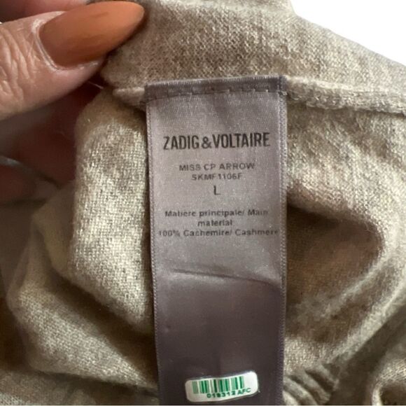 Zadig & Voltaire Miss CP Arrow Cashmere Top - Picture 11 of 13